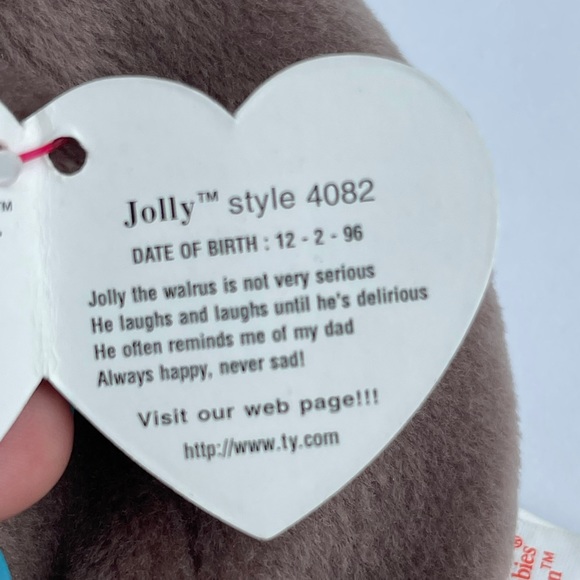 TY Beanie Babie "Jolly" Extremely RARE with Two Tush Tags! Dual US & Canadian - Picture 10 of 12